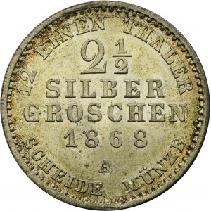 Germany, Kingdom of Prussia, Wilhelm I, 2 1/2 Silber groschen Berlin 1868 A