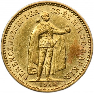 Hongrie, François-Joseph Ier, 10 couronnes Kremnica 1904 KB