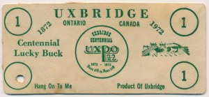 Canada, Uxbridge City, 1 uxpo 1972 - cow fur on the back
