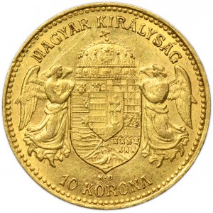 Hongrie, François-Joseph Ier, 10 couronnes Kremnica 1907 KB