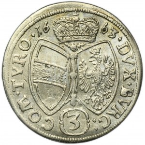 Austria, Zygmunt Franciszek, 3 Krajcary Hall 1663