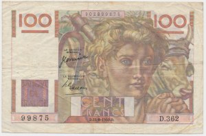 Francie, 100 franků 1950
