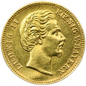 Germany, Kingdom of Bavaria, Ludwig II, 5 Mark Munich 1877 D