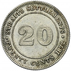 Straits Settlements, Victoria, 20 Cents Kolkata 1872