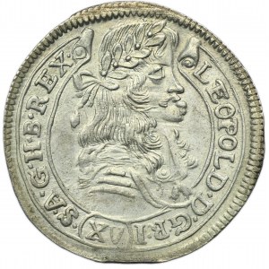 Węgry, Leopold I, 15 Krajcarów Kremnica 1678 KB - RZADKIE