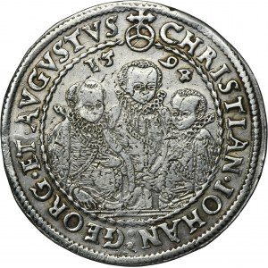 Germany, Saxony, Christian II, Johann Georg I and August, 1/2 Tahler Dresden 1594 HR