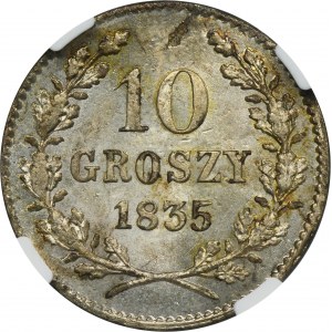 Free City of Krakau, 10 groszy 1835 - NGC UNC DETAILS