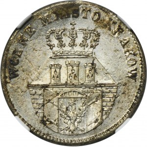 Free City of Krakau, 10 groszy 1835 - NGC UNC DETAILS