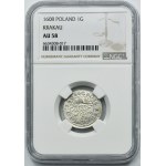 Sigismund III Vasa, Groschen Krakau 1608 - NGC AU58