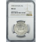 Free City of Danzig, 5 gulden 1935 Cog - NGC MS62