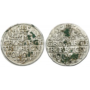 Set, Sigismund III Vasa, 3 Groschen Krakau (2 pcs.)