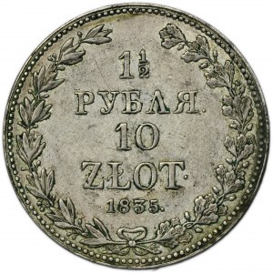 1 1/2 rubel = 10 zloty Warsaw 1835 MW