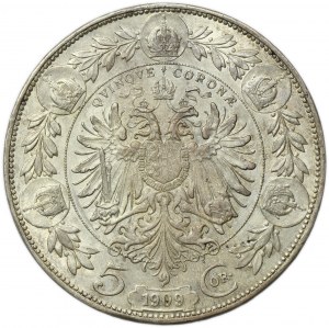 Austria, Franz Joseph I, 5 Corona Wien 1909 - Schwartz