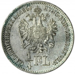 Austria, Franz Joseph I, 1/4 Florin Kremnitz 1859 B