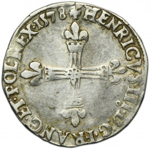 Henry III of France, 1/4 Ecu Rennes 1578