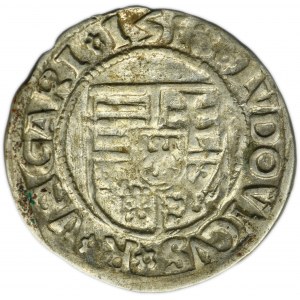 Hungary, Louis II of Hungary, Denarius Kremnitz 1518 KG