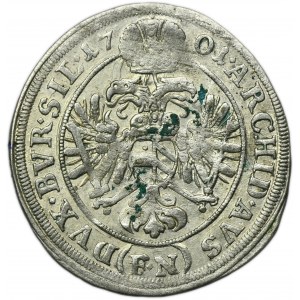 Silesia, Habsburg rule, Leopold I, 3 Kreuzer Oppeln 1701 FN