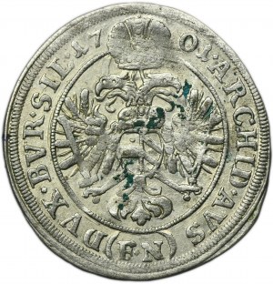 Silesia, Habsburg rule, Leopold I, 3 Kreuzer Oppeln 1701 FN