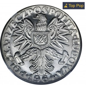 PRÓBA NIKIEL, 10 złotych 1964 Kobieta ze zbożem - NGC MS66