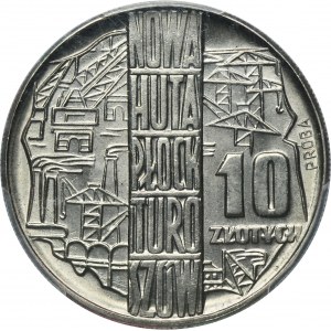 ÉCHANTILLON DE NIKIEL, 10 or 1964 Nowa Huta Plock Turoszów - PCGS SP66