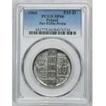 PRÓBA NIKIEL, 10 złotych 1964 Nowa Huta Płock Turoszów - PCGS SP66