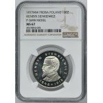 PRÓBA NIKIEL, 100 złotych 1977 Henryk Sienkiewicz - NGC MS67