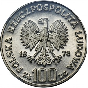 PRÓBA NIKIEL, 100 złotych 1978 Korczak - NGC MS67