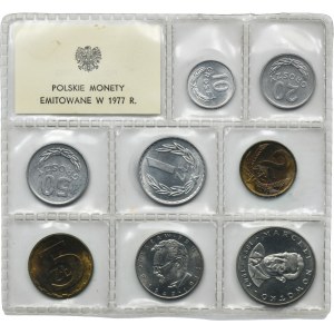 Set, PRL, Polish Coins Issued in 1977 (8 pieces).