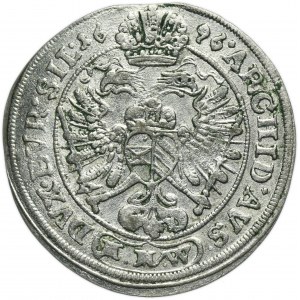 Silesia, Habsburg rule, Leopold I, 3 Kreuzer Breslau 1695 MMW