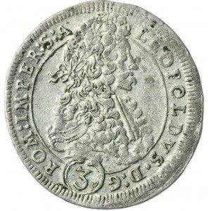 Autriche, Léopold Ier, 3 Krajcars Prague 1695 GE