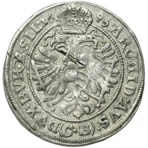 Silesia, Habsburg rule, Leopold I, 3 Kreuzer Brieg 1696 CB