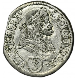 Węgry, Leopold I, 3 Krajcary Kremnica 1693 KB