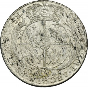 Augustus III of Poland, 1/4 Thaler Leipzig 1754 EC - dot after date