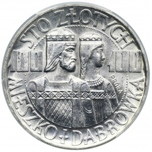 PRÓBA, 100 złotych 1966 Mieszko i Dąbrówka półpostacie - PCGS SP63