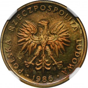 5 złotych 1986 - NGC PF66 CAMEO - LUSTRZANKA