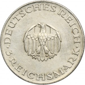 Germany, Weimar Republic, 5 Mark Berlin 1929 A - Lessing