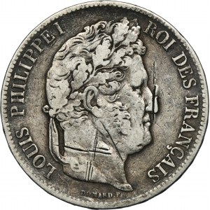 France, Louis Philippe I, 5 Francs Strasbourg 1841 BB