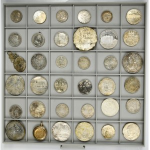 Set, Mix European coins and medals (36 pcs.) - SILVER
