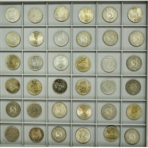 Set, Germany, FRG, 5 Mark 1951-1974 (36 pcs.) - SILVER