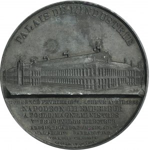 France, Napoleon III, Medal Exposition Universelle 1855 - Palais de l'industrie