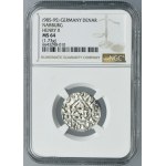 Niemcy, Bawaria, Nabburg, Henryk II Kłótnik, Denar - NGC MS64 - RZADKI