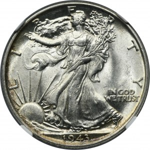 USA, 1/2 Dollar Philadelphia 1943 - Liberty - NGC MS63