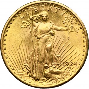 USA, 20 Dolarów Filadelifa 1924 St. Gaudens - Podwójny Orzeł