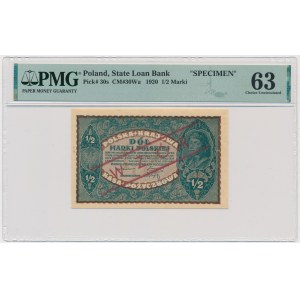 1/2 mark 1920 - with later printing MODEL - PMG 63