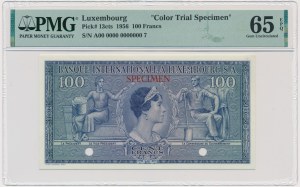 Luxembourg, 100 Francs 1956 - SPECIMEN - Color Trial - PMG 65 EPQ - RARE
