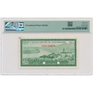 Luksemburg, 20 franków (1965) - WZÓR - Próba Kolorystyczna - PMG 64 EPQ - RZADKIE