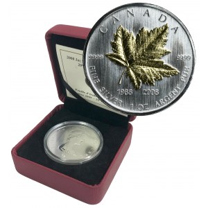 Canada, Elizabeth II, 5 Dollars 2008 Maple leaf - 20th Anniversary