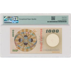 1.000 złotych 1965 - SPECIMEN - A 0000000 - nadruk pomarańczowy - PMG 63 EPQ
