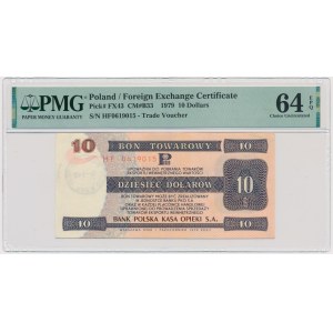 Pewex, 10 dolarów 1979 - HF - PMG 64 EPQ