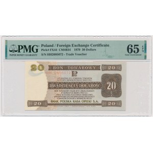 Pewex, 20 dolarów 1979 - HH - PMG 65 EPQ